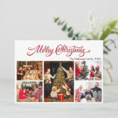Elegant Merry Christmas 5 photos Holiday Card シーズンカード (スタンド正面)