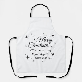 Elegant Merry Christmas and Happy New Year エプロン