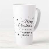 Elegant Merry Christmas and Happy New Year カフェラテマグ (右アングル)
