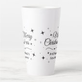 Elegant Merry Christmas and Happy New Year カフェラテマグ (正面)