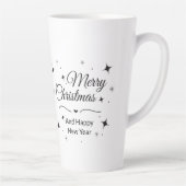 Elegant Merry Christmas and Happy New Year カフェラテマグ (右)