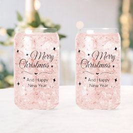 Elegant Merry Christmas and Happy New Year ガラス缶