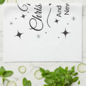 Elegant Merry Christmas and Happy New Year キッチンタオル (折り畳み)