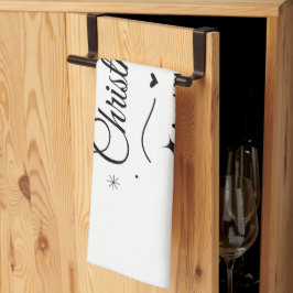 Elegant Merry Christmas and Happy New Year キッチンタオル