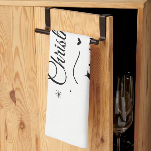 Elegant Merry Christmas and Happy New Year キッチンタオル (三つ折り)