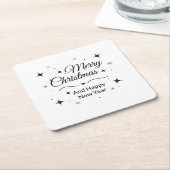 Elegant Merry Christmas and Happy New Year スクエアペーパーコースター (アングル)