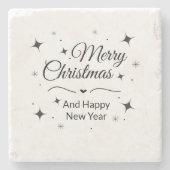 Elegant Merry Christmas and Happy New Year  ストーンコースター (正面)