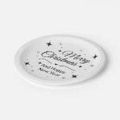 Elegant Merry Christmas and Happy New Year ペーパープレート (アングル)