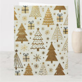 Elegant Merry Christmas Bestie Black and Gold カード (裏面)