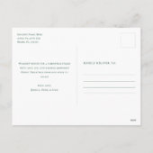 Elegant Merry Christmas Botanical Greenery シーズンポストカード (裏面)