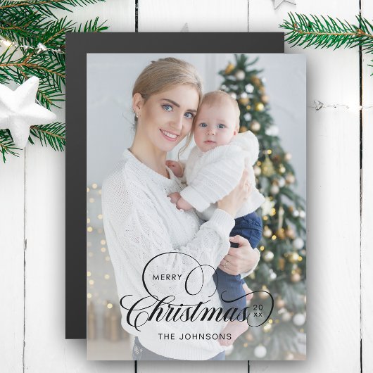 Elegant Merry Christmas Calligraphy 1-Photo