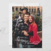 Elegant Merry Christmas Calligraphy 1-Photo シーズンカード (正面)