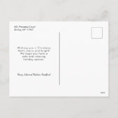 Elegant Merry Christmas Calligraphy 1-Photo シーズンポストカード (裏面)