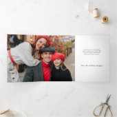 Elegant Merry Christmas Calligraphy 1-Photo 三つ折りカード (内部)