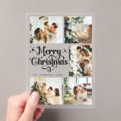Elegant Merry Christmas Card Family Photo Collage アクリル招待状 (インサイチュ (ポータブル))