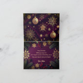 Elegant Merry Christmas Card with Gold Script  サンキューカード (内部)