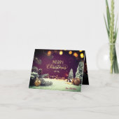 Elegant Merry Christmas Card with Gold Script サンキューカード (正面)