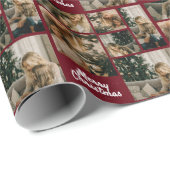 Elegant Merry Christmas Collage Red ラッピングペーパー (ロールコーナー)