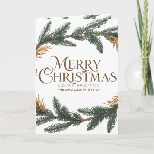 Elegant Merry Christmas Folded Holiday Card – シーズンカード (正面)