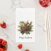Elegant Merry Christmas Garland Paper Guest Towels (インサイチュ)