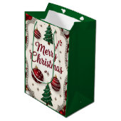 Elegant Merry Christmas Gift Bag ミディアムペーパーバッグ (正面アングル)