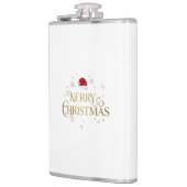 Elegant Merry Christmas Gold & Red Design フラスク (左)