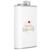 Elegant Merry Christmas Gold & Red Design フラスク (右)