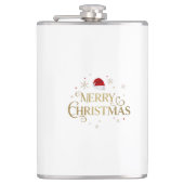 Elegant Merry Christmas Gold & Red Design フラスク (正面)