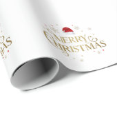 Elegant Merry Christmas Gold & Red Design ラッピングペーパー (ロールコーナー)