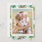 Elegant Merry Christmas Greenery Botanical シーズンカード (裏面)