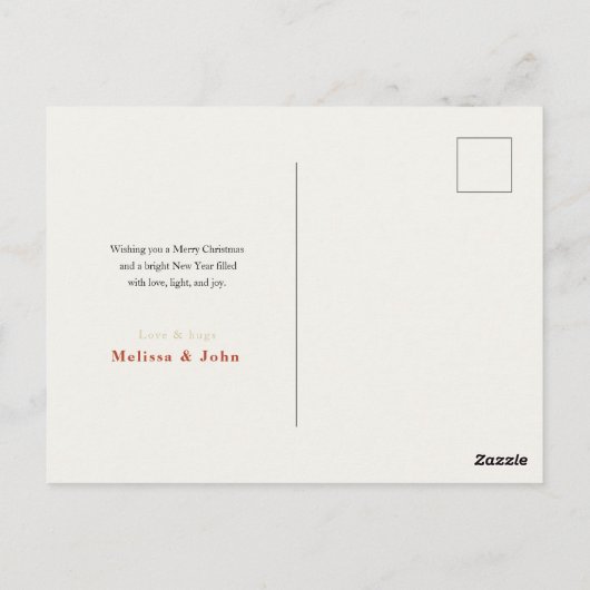 Elegant Merry Christmas Greeting Card ポストカード (裏面)