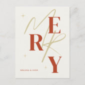 Elegant Merry Christmas Greeting Card ポストカード (正面)