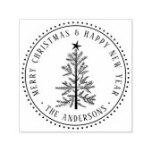 Elegant Merry Christmas & Happy New Year セルフインキングスタンプ (デザイン)