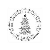 Elegant Merry Christmas & Happy New Year  ラバースタンプ (インプリント)