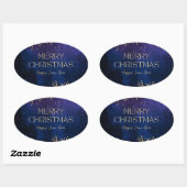 Elegant Merry Christmas & Happy New Year Sticker 楕円形シール (シート)