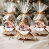 Elegant Merry Christmas Heart Family Photo ラウンドシール