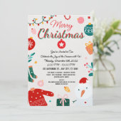 Elegant Merry Christmas Holiday Greeting Card 招待状 (スタンド正面)