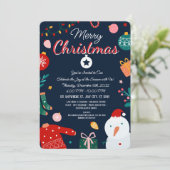 Elegant Merry Christmas Holiday Greeting Card 招待状 (スタンド正面)