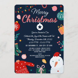 Elegant Merry Christmas Holiday Greeting Card 招待状