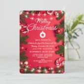 Elegant Merry Christmas Holiday Greeting Card 招待状 (スタンド正面)