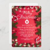 Elegant Merry Christmas Holiday Greeting Card 招待状 (正面/裏面)