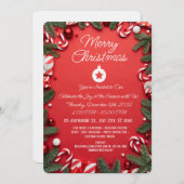 Elegant Merry Christmas Holiday Greeting Card 招待状 (正面/裏面)