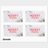 Elegant Merry Christmas Holiday Greeting Sticker 長方形シール (シート)