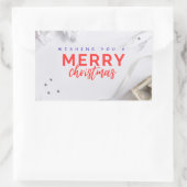 Elegant Merry Christmas Holiday Greeting Sticker 長方形シール (バッグ)