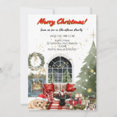 Elegant Merry Christmas Holiday Party 招待状 (正面)