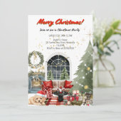 Elegant Merry Christmas Holiday Party 招待状 (スタンド正面)
