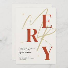 Elegant Merry Christmas Invitation Typography 招待状