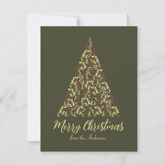 Elegant Merry Christmas Minimal Non photo シーズンカード (正面)