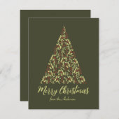 Elegant Merry Christmas Minimal Non photo シーズンカード (正面/裏面)