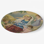 Elegant Merry Christmas Nativity Design ペーパープレート (アングル)